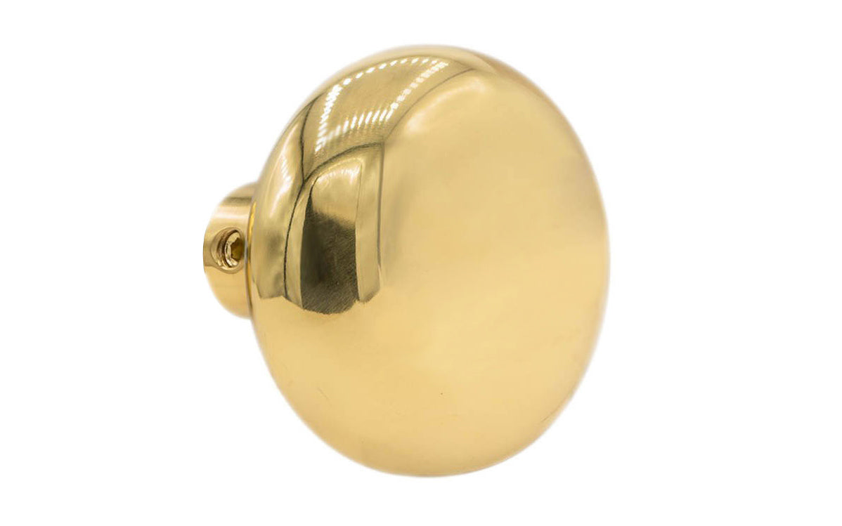 Single Classic Brass Plain Design Doorknob. Quality hollow core wrought brass doorknob with an attractive smooth design. Reproduction Brass Door Knob. Traditional Threaded Brass Knobs. Lacquered Brass Knob.