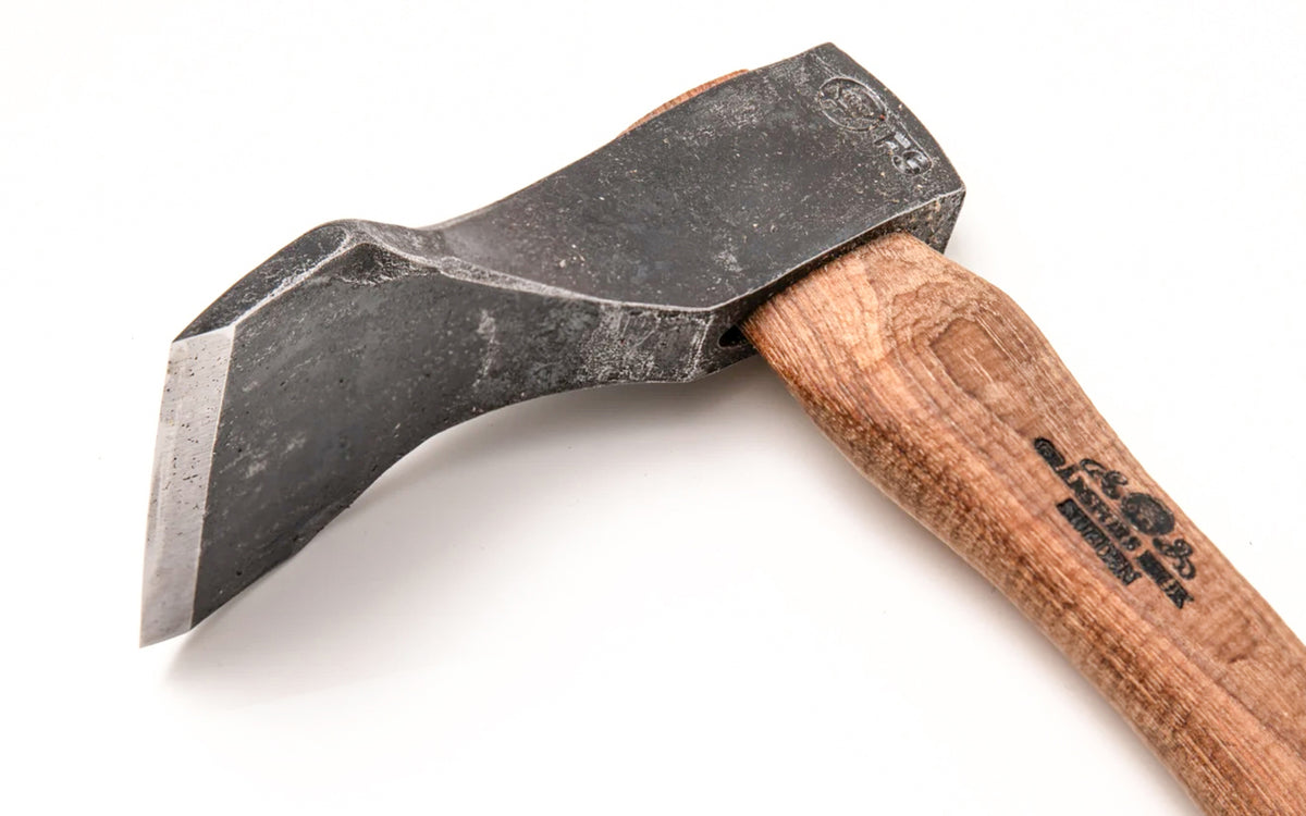 Made in Sweden · Gränsfors Bruk Small Straight Hand Adze No. 476-80 Model ~ 2-3/16" cutting edge (80 mm). Made of high carbon Swedish steel ~ Hand-forged adze.