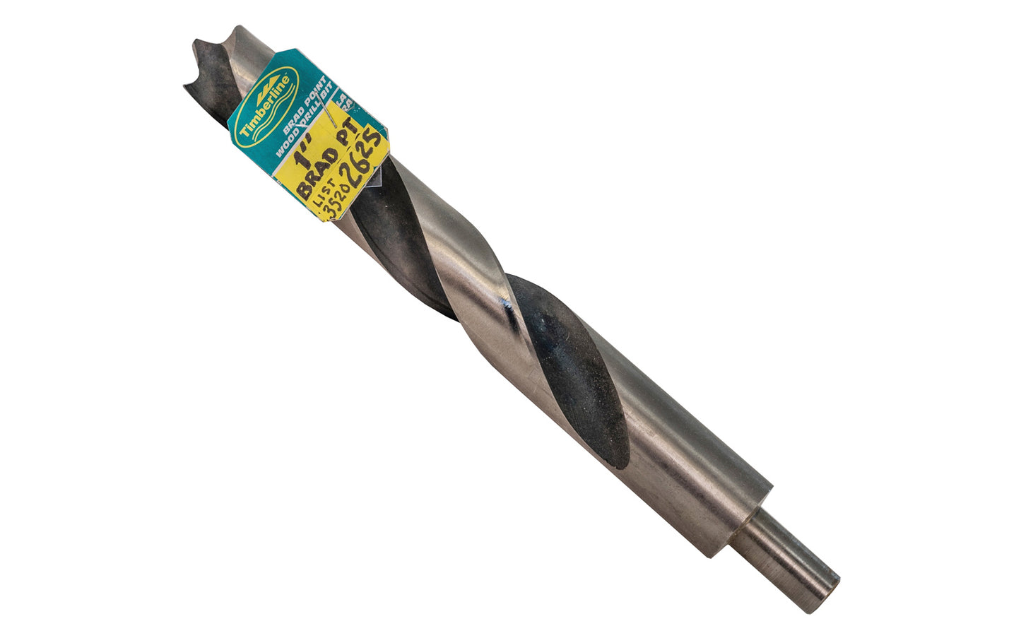 Timberline 1" Brad Point Wood Drill Bit ~ 1" diameter size ~ 2" shank ~ 8-7/8" Overall Long Length