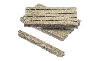 Slow-Burn Tinder Sticks. Each stick burns slowly, taking approx. 5 minutes to burn the exterior, providing time for fire starting or wood structuring. 12 Pack.