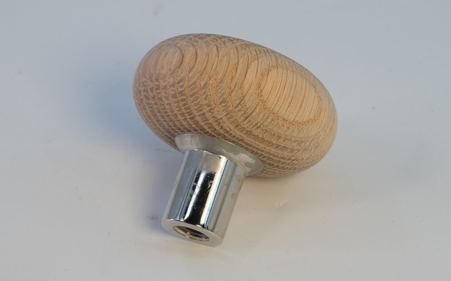 Single Oak Doorknob with Solid Brass Nickel Base - USED