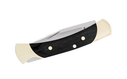 Buck Knives The 55 Folding Knife is a classic & traditional pocket knife favorite. Classic, compact, & the perfect everyday carry. Nail notch & lockback design make it easy to open & close. Solid brass bolsters with a handsome Ebony hardwood handle. Foldable locking blade. Model 0055BRS-B. 033753056840. Made in USA