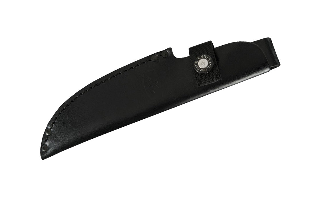 104 Compadre Camp knife is the perfect camping knife. Designed & engineered to handle all your outdoor needs from preparing tinder to meal prep. The full tang 5160 spring steel goes throughout the entire 9 1/2”overall length knife. Genuine leather sheath with loop attachment. Made in USA. Model 0104BRS1-B. 