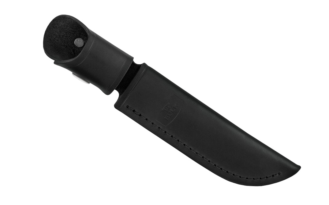 Buck Knives 105 Pathfinder Knife & Sheath Fixed Blade with Handle is classic, all-purpose & heavy duty. Perfect for general outdoor use. Full tang construction, a finger guard integrated into the blade, thumb grip ridges & choil help make this knife one of the best for the serious hunter. Model 0105BKS-B. 033753025358