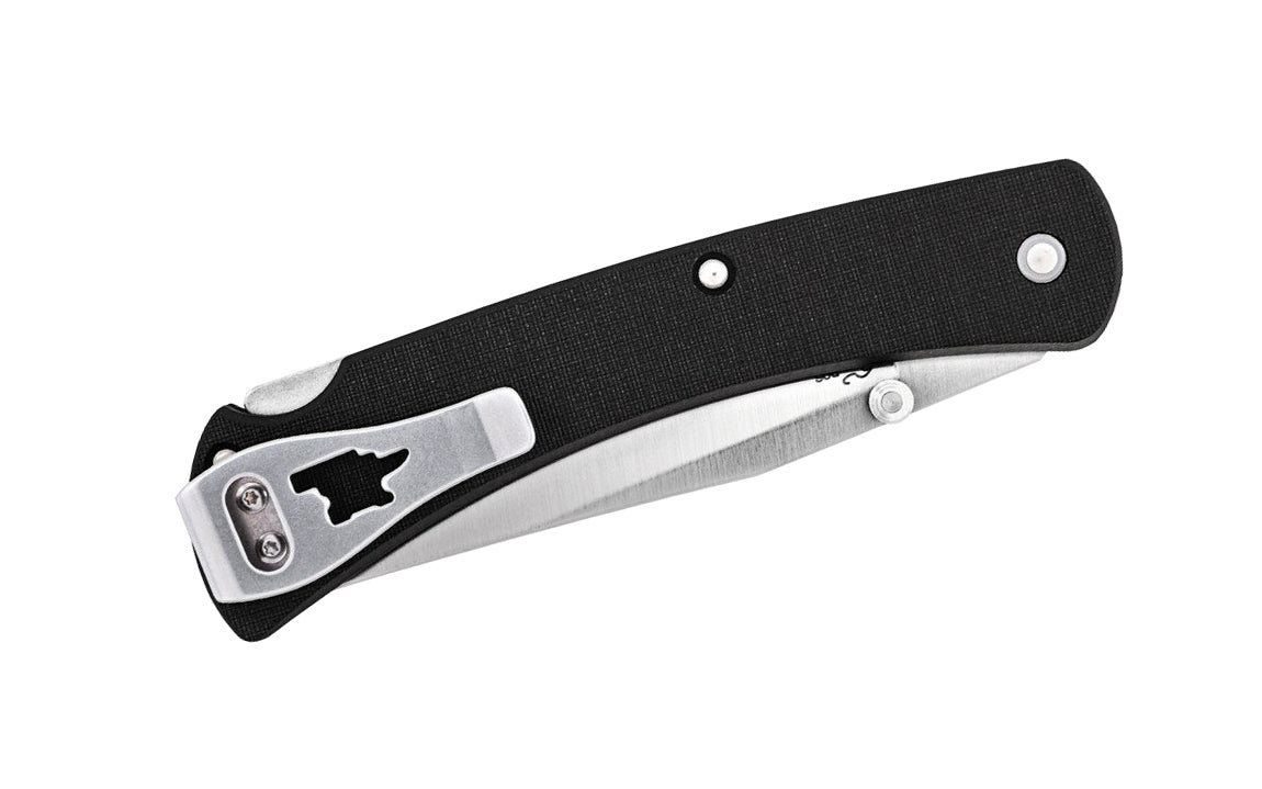 Buck Knives 110 Slim Hunter Pro Folding Knife - Black handle is created with G10 resin laminate handle that's resistant to heat, cold, chemicals & impact. 3-3/4" long blade. Folding lightweight Hunter Knife with black handle. Model 0110BKS4-B. 033753149733. Slim Pro Hunter Knife.