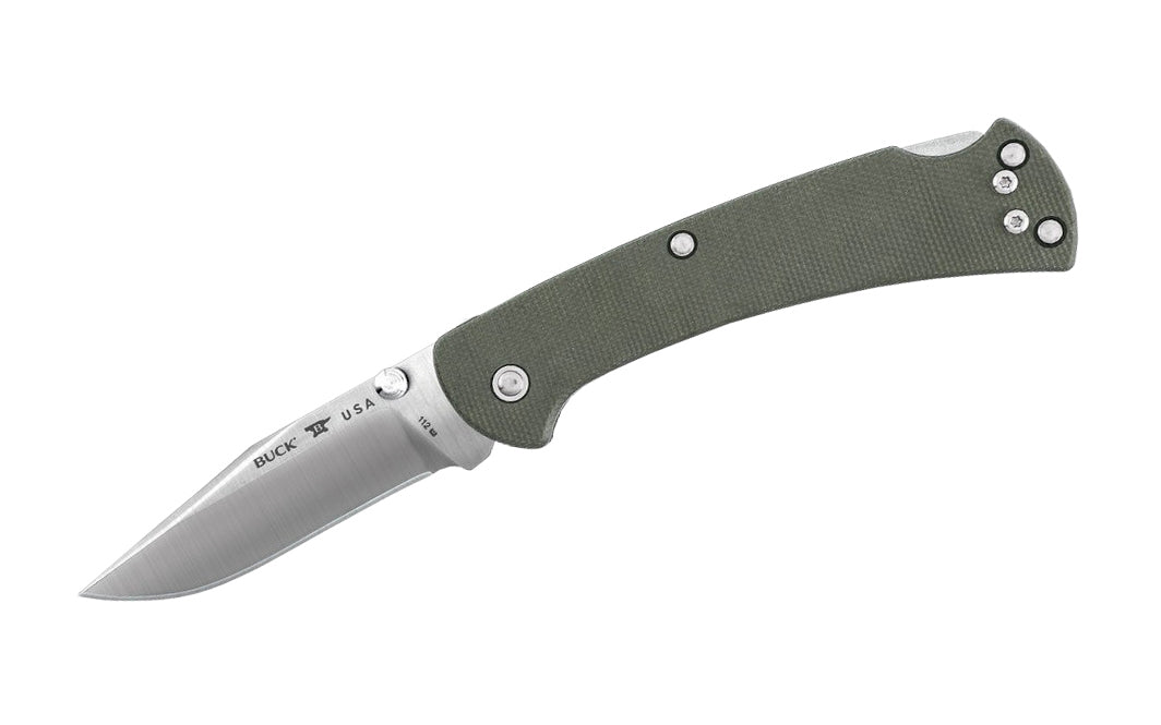 Buck Knives 112 Slim Ranger Pro Folding Knife - O.D. Green Handle. An EDC knife based on an American classic, the 112 Folding Ranger, the 112 Slim Ranger possesses the same traditional features but sports a more modern look. Model 0112ODS6-B. 033753149771. 112 Slim Pro Knife