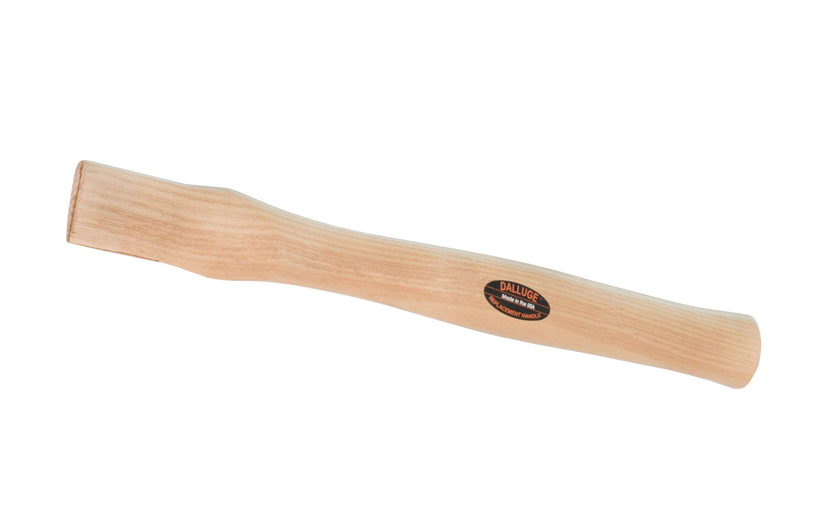 Dalluge straight replacement handle for 12 oz. & 16 oz. Trim Hammers. The 3200 is a sleek, aerodynamically contoured handle made from top quality American hickory machine-gauged to precise balance. Includes wood wedge & two steel wedges.  Vaughan & Bushnell Mfg. Made in USA. 698250032003