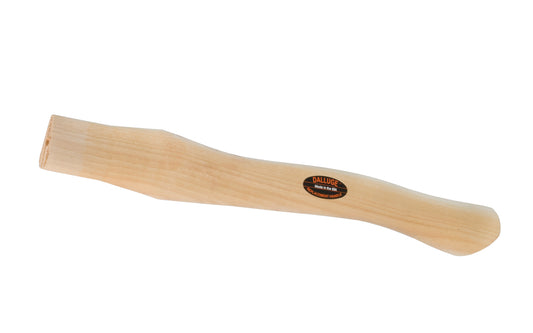 Dalluge curved replacement handle for 12 oz. & 16 oz. Trim Hammers. The 3250 is a sleek, aerodynamically contoured curved handle made from top quality American hickory machine-gauged to precise balance. Includes wood wedge & two steel wedges.  Vaughan & Bushnell Mfg. Made in USA. 698250032508