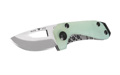 Buck Knives 417 Budgie Folding Knife with Green Natural G10 Handle blade ensures maximum edge retention & ease of resharpening for long use. G10 handle offers the grip & durability to match that of the superior blade performance. Accessorized with pocket clip & lanyard hole. Model 0417GRS1-B. 033753159572