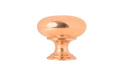 Classic brass round cabinet knob ~ 1-1/4" Diameter ~ Polished Copper Finish