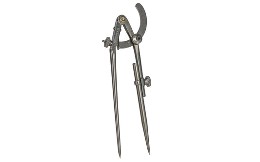 CS Osborne Extension Wing Divider - Solid Steel ~ 8" Size - Made in USA ~ Model No. 104-8 ~ Points are carefully hardened - Springs are carefully tempered - Extendable point ~ up to 22" circle can be scribe