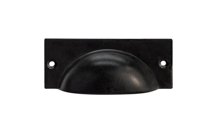 Black Finish on Steel Rectangular Bin Pull ~ 3-1/4" On Screw Centers ~Vintage-style Hardware · Traditional & classic ~ Special rectangle shape pull ~ Made of quality heavy gauge stamped steel material 