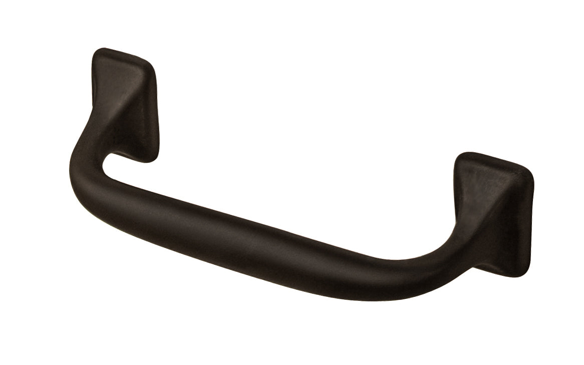 Vintage-style Hardware · A stylish & classic solid brass offset handle pull with 3-1/2" center to center holes. Excellent for use in kitchens, on drawers, file cabinets, furniture. 3-1/2" on centers. Oil Rubbed Bronze Finish.