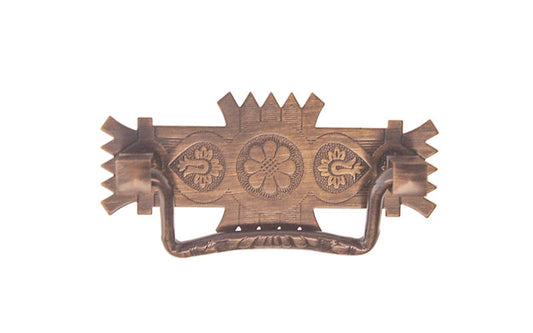 Brass Eastlake Drop Pull ~ 2-1/2" On Screw Centers ~ Antique Brass Finish ~ Vintage-style Hardware · Traditional & classic ~ Made of high quality solid brass material ~ Includes an ornate stamped brass backplate ~ Designed in a traditional Eastlake style, but suitable for different traditional & period decors, including Victorian ~ Ornate style