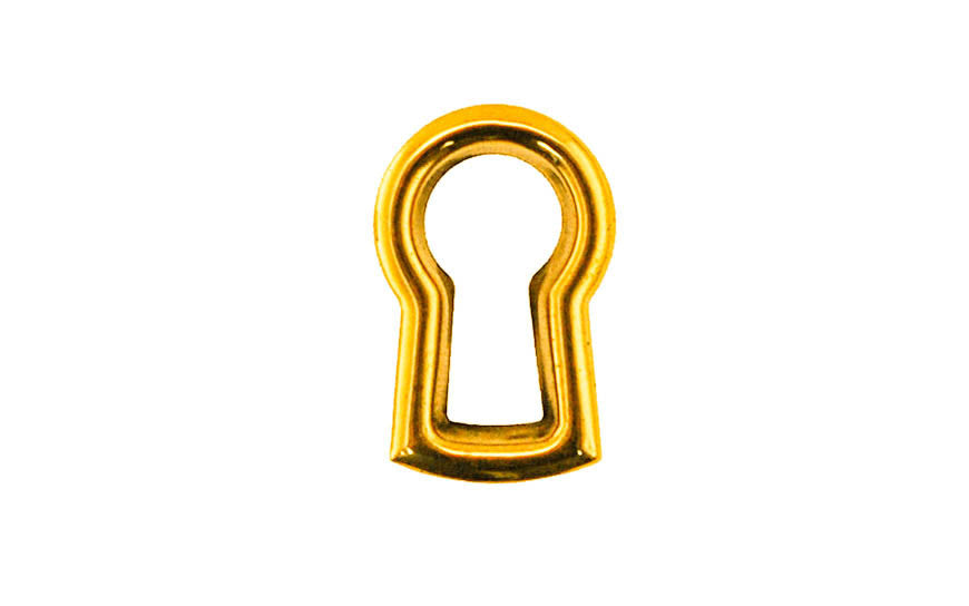 Stamped Brass Keyhole Insert ~ Non-Lacquered Brass (will patina naturally over time)