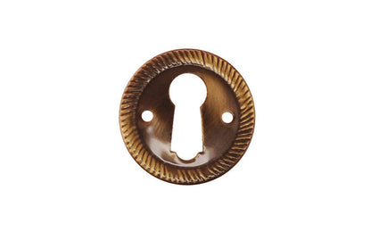 Stamped Brass Round Keyhole ~ Antique Brass Finish