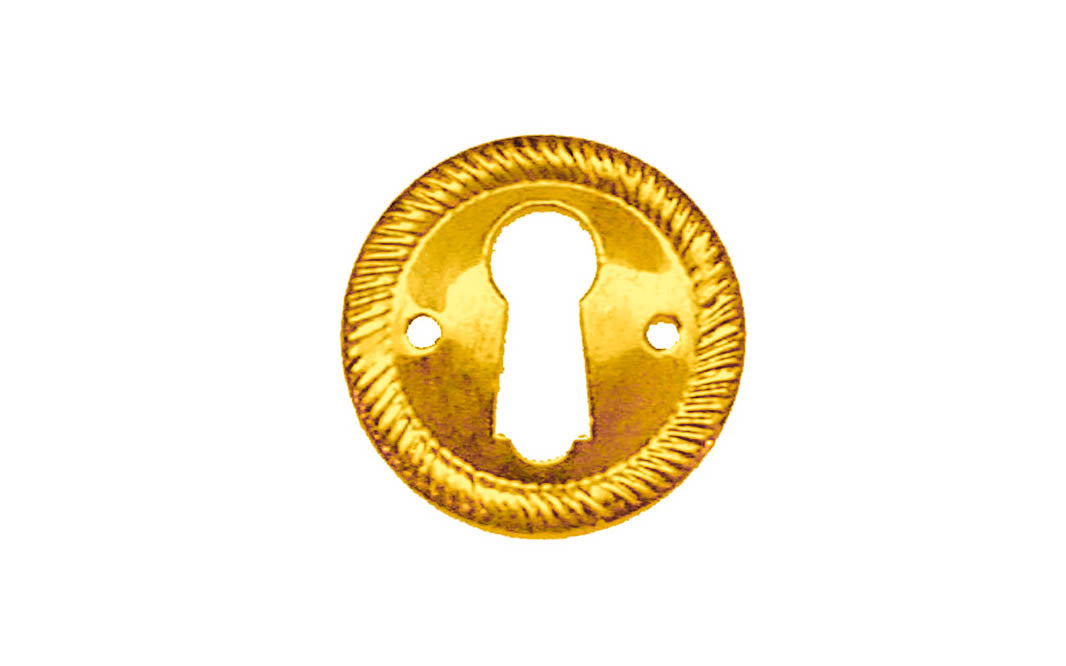 Stamped Brass Round Keyhole ~ Non-Lacquered Brass (will patina naturally over time)