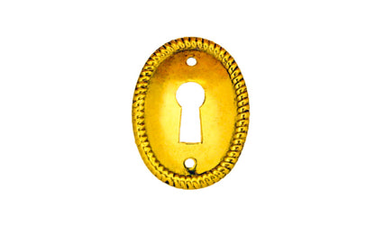 Stamped Brass Vertical Oval Keyhole ~ Non-Lacquered Brass (will patina naturally over time)