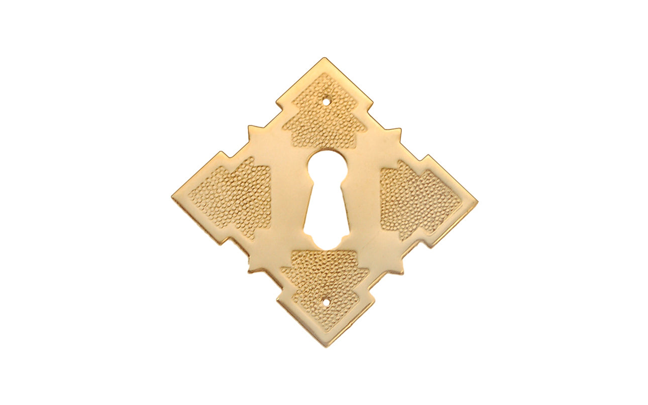 Eastlake-Style Solid Brass Keyhole ~ Non-Lacquered Brass (will patina over time)