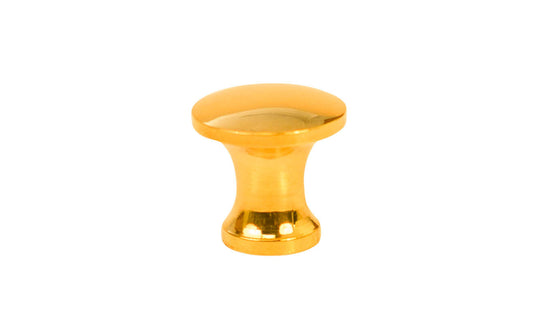 Solid Brass Mini Knob ~ 1/2" Diameter ~ Non-Lacquered Brass (will patina naturally over time)