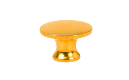 Solid Brass Flat-Top Mini Knob ~ 3/4" Diameter ~ Non-Lacquered Brass (will patina naturally over time)
