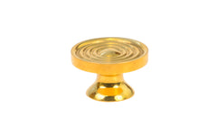 Solid Brass Mini Knob with Concentric Rings ~ 7/8" Diameter ~ Non-Lacquered Brass (will patina naturally over time)