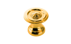 Solid Brass "Flower" Knob ~ 1" Diameter ~ Non-Lacquered Brass (will patina naturally over time)