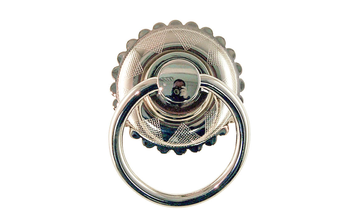 Solid Brass Drop Ring Pull ~ Polished Nickel Finish