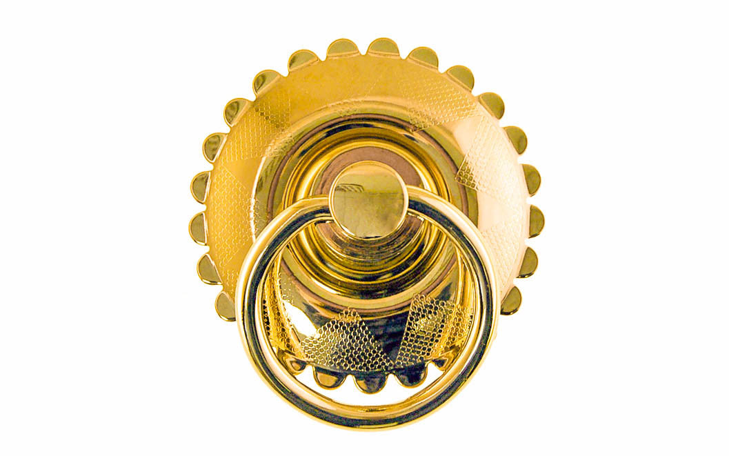 Solid Brass Large Drop Ring Pull ~ Non-Lacquered Brass (will patina naturally over time)
