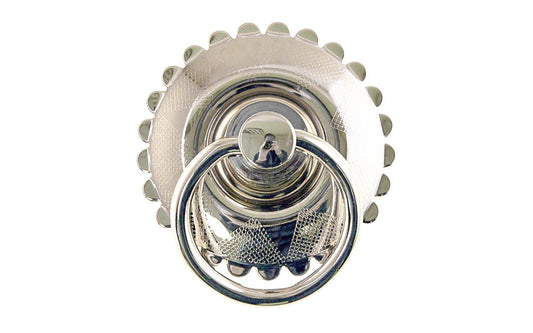 Solid Brass Large Drop Ring Pull ~ Polished Nickel Finish