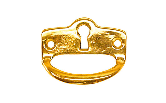 Solid Brass Finger Pull Keyhole ~ Non-Lacquered Brass (will patina naturally over time)