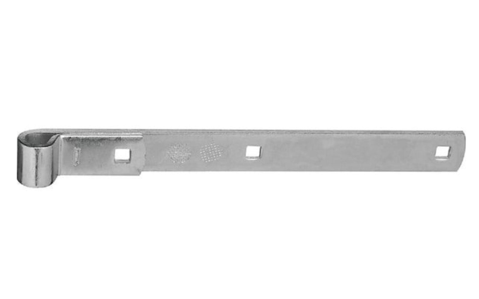 These zinc-plated hinge straps are designed to use with screw hooks for gates. Zinc-plated to resist corrosion. Made of hot-rolled steel. Coated with 