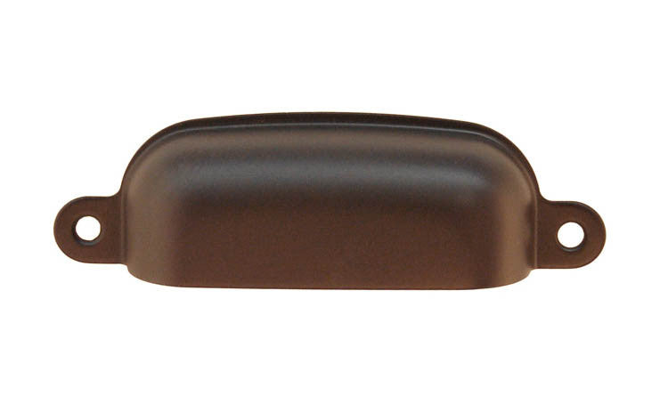 Stamped Brass Bin Pull ~ 3-1/4" On Centers ~ Oil Rubbed Bronze Finish