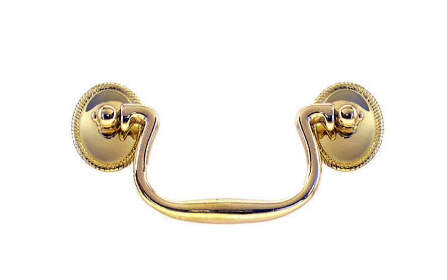 Solid Brass Colonial-Style Drop Pull ~ 3-1/2