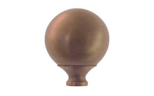 Brass Ball Finial ~ 2" Diameter ~ Antique Brass Finish ~ Vintage-style Hardware · Traditional & classic ~ Made of brass material ~  3/8-16 Thread ~ Designed for beds & bed posts