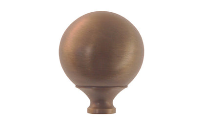 Brass Ball Finial ~ 1-3/4" Diameter ~ Non-Lacquered Brass (will patina over time) ~ Vintage-style Hardware · Traditional & classic ~ Made of brass material ~  3/8-16 Thread ~ Designed for beds & bed posts