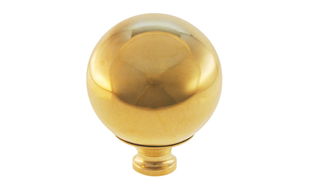 Brass Ball Finial ~ 2" Diameter ~ Non-Lacquered Brass (will patina over time) ~ Vintage-style Hardware · Traditional & classic ~ Made of brass material ~  3/8-16 Thread ~ Designed for beds & bed posts