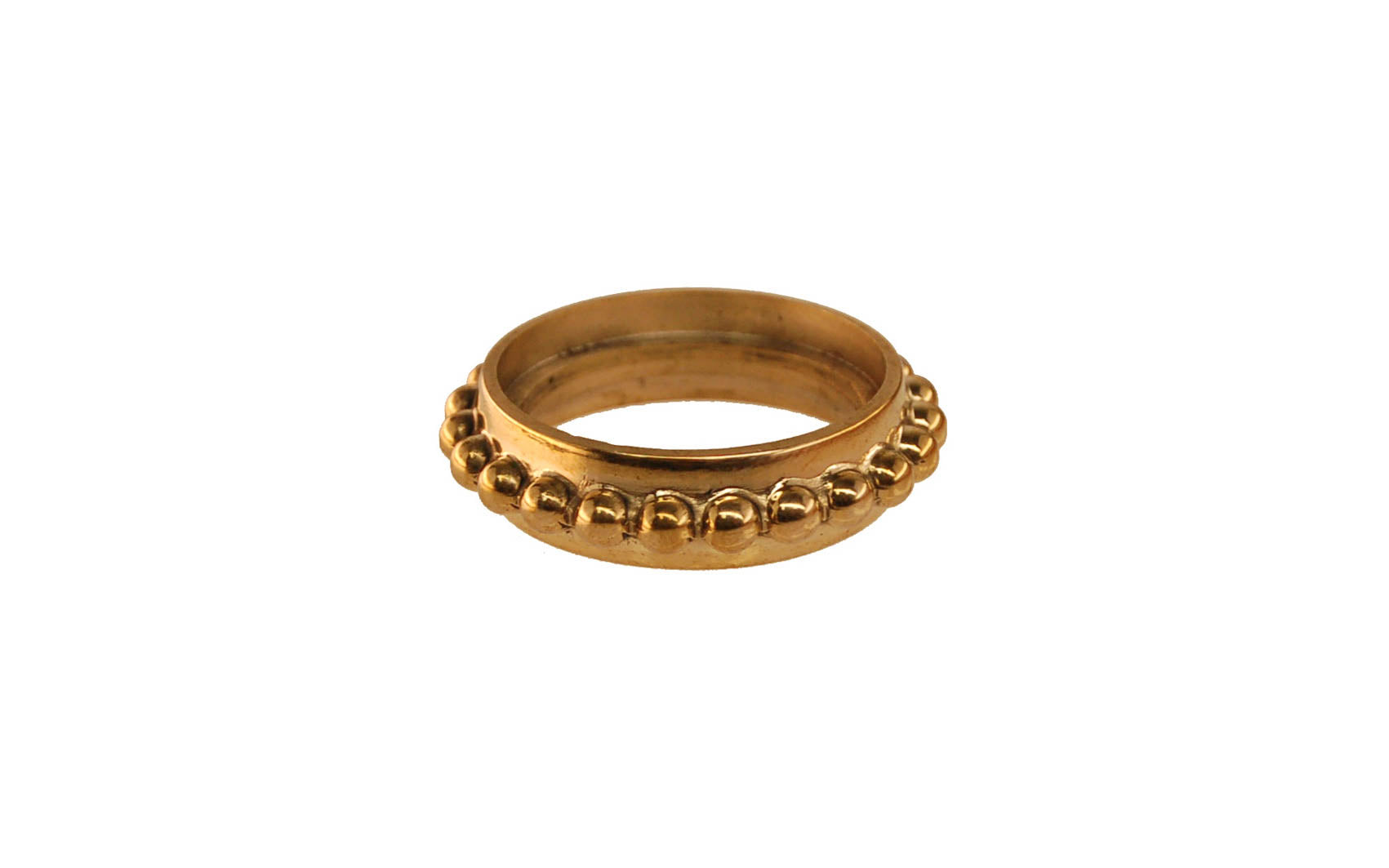 Solid Brass Caster Ring With Beaded Design ~ Non-Lacquered Brass (will patina over time)