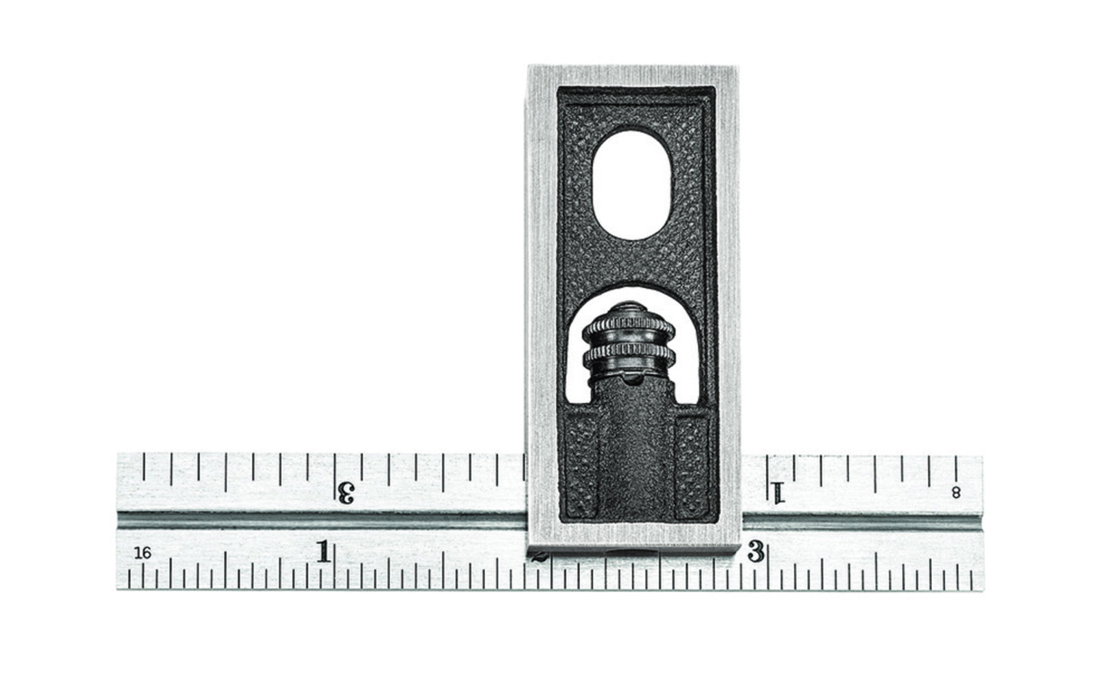 Starrett Inch Reading Double Square is very popular with machinists, toolmakers, & patternmakers. The sliding blades are adjustable making it practical for a wide variety of uses. The faces of the head are ground square. 4