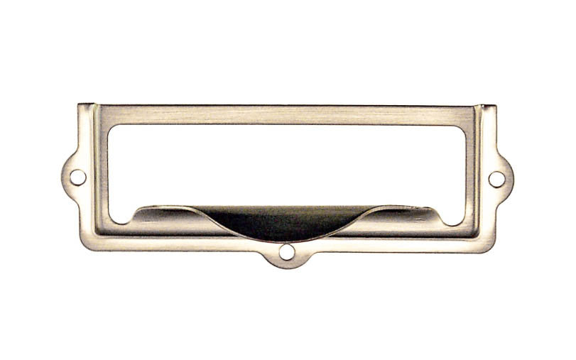 Stamped Brass Label Holder with Pull ~ 2-7/8
