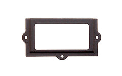 Stamped Brass Label Holder ~ 2-3/8" x 1-1/4" ~ Oil Rubbed Bronze Finish
