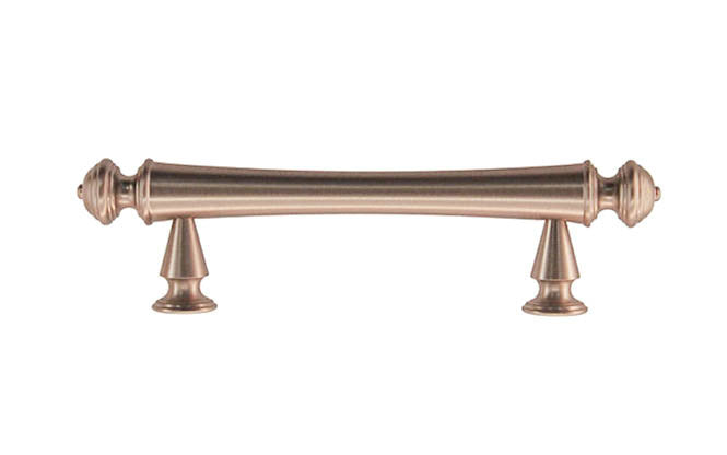 Solid Brass Elegant Handle ~ 3" On Centers ~ Brushed Nickel Finish