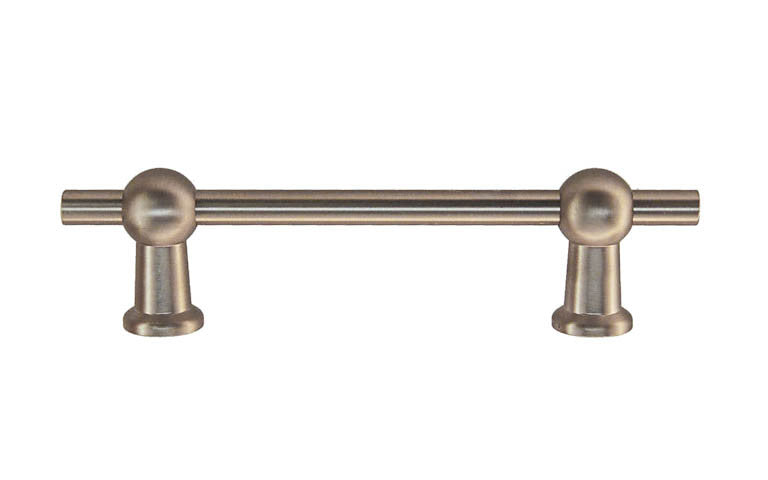Solid Brass Ball-Style Handle ~ 3-3/4" On Centers ~ Brushed Nickel Finish