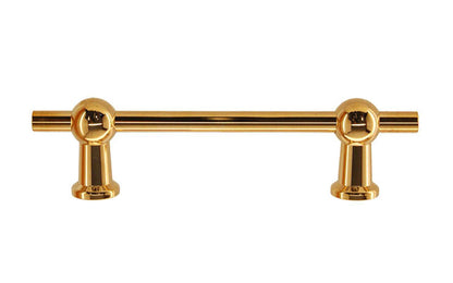 Solid Brass Ball-Style Handle ~ 3-3/4" On Centers ~ Non-Lacquered Brass (will patina naturally over time)