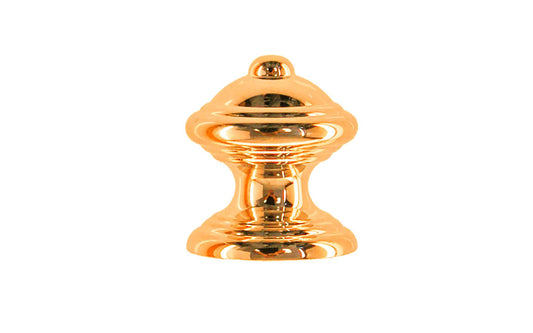 Solid Brass Finial Knob ~ 1" Diameter ~ Lacquered Brass Finish