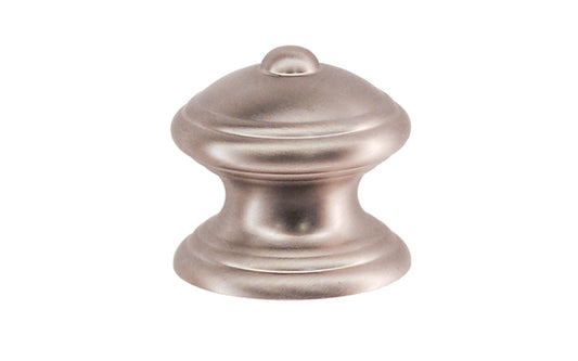 Solid Brass Finial Knob ~ 1-1/4" Diameter ~ Brushed Nickel Finish