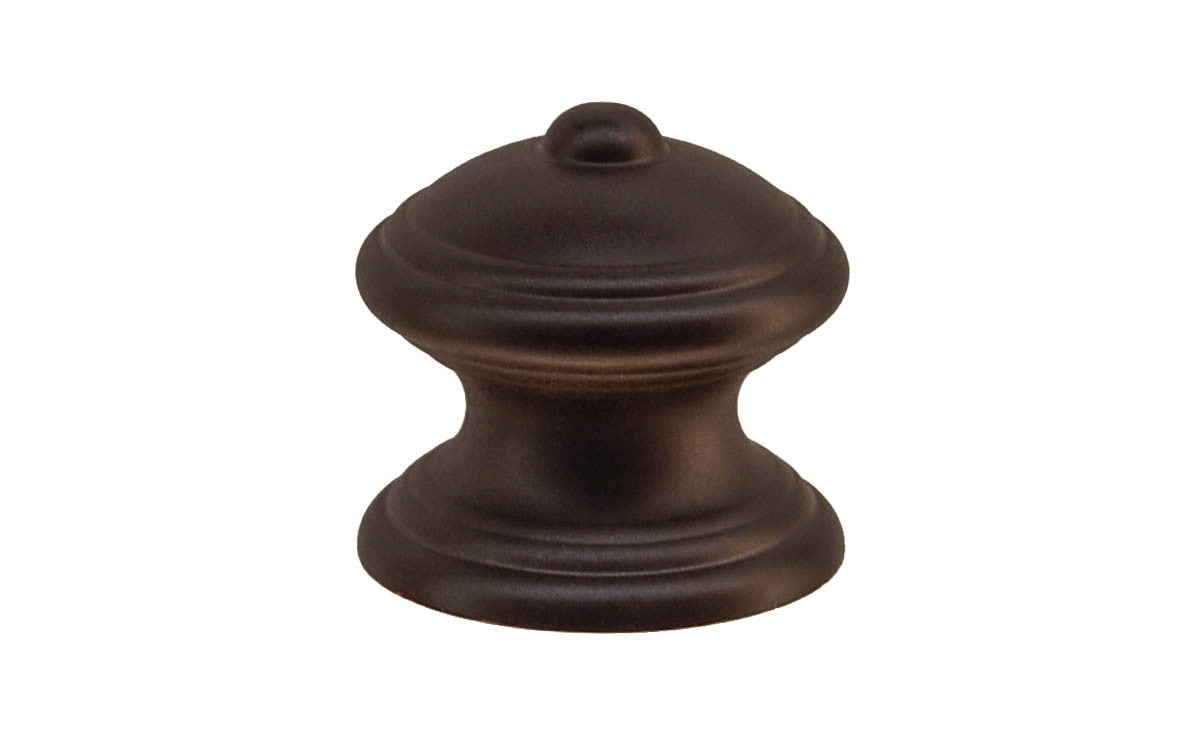 Solid Brass Finial Knob ~ 1-1/4" Diameter ~ Oil Rubbed Bronze Finish