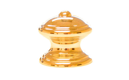 Solid Brass Finial Knob ~ 1-1/4" Diameter ~ Non-Lacquered Brass (will patina naturally over time)