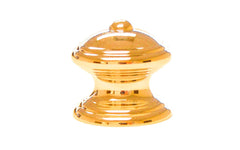 Solid Brass Finial Knob ~ 1-1/4" Diameter ~ Lacquered Brass Finish