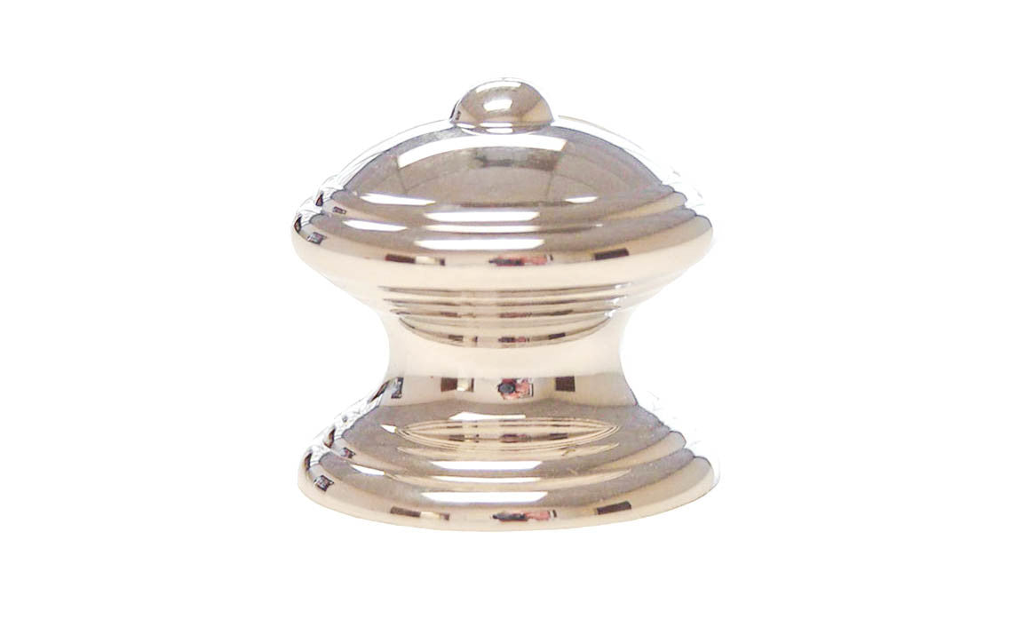 Solid Brass Finial Knob ~ 1-1/4" Diameter ~ Polished Nickel Finish